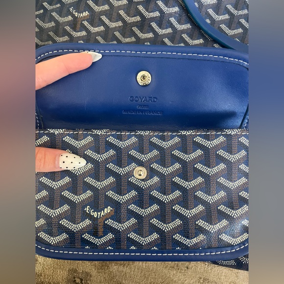 Blue Goyard tote bag with matching wallet - Picture 5 of 6